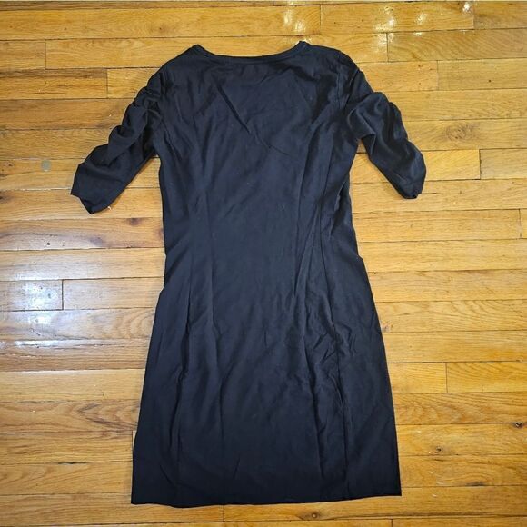 Theory Black Gather Sleeve Dress Size XS US 0 - Picture 3 of 10